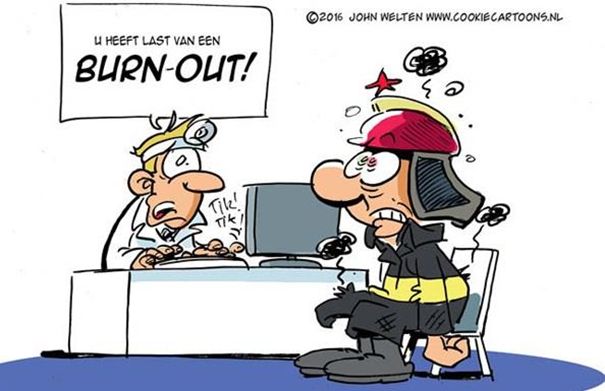 "U heeft last van een burn-out" - John Welten, cookiecartoons.nl